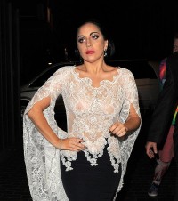 Lady Gaga braless see through