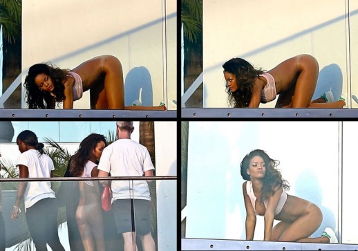 Rihanna almost naked